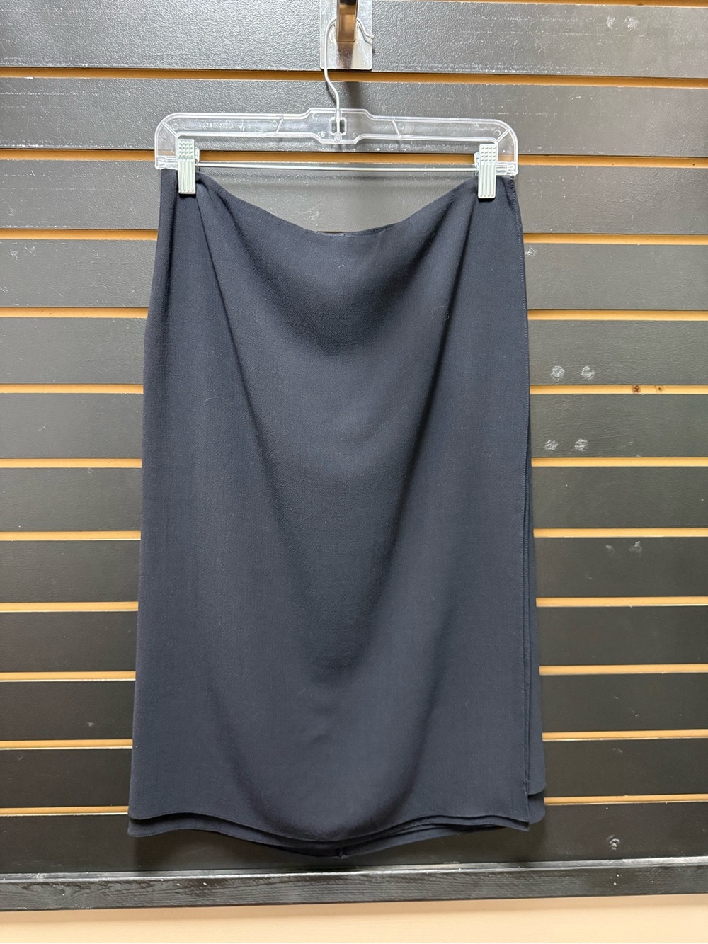 Donna Karan Signature Black Wool Blend Wrap Skirt Made in USA Size 8
